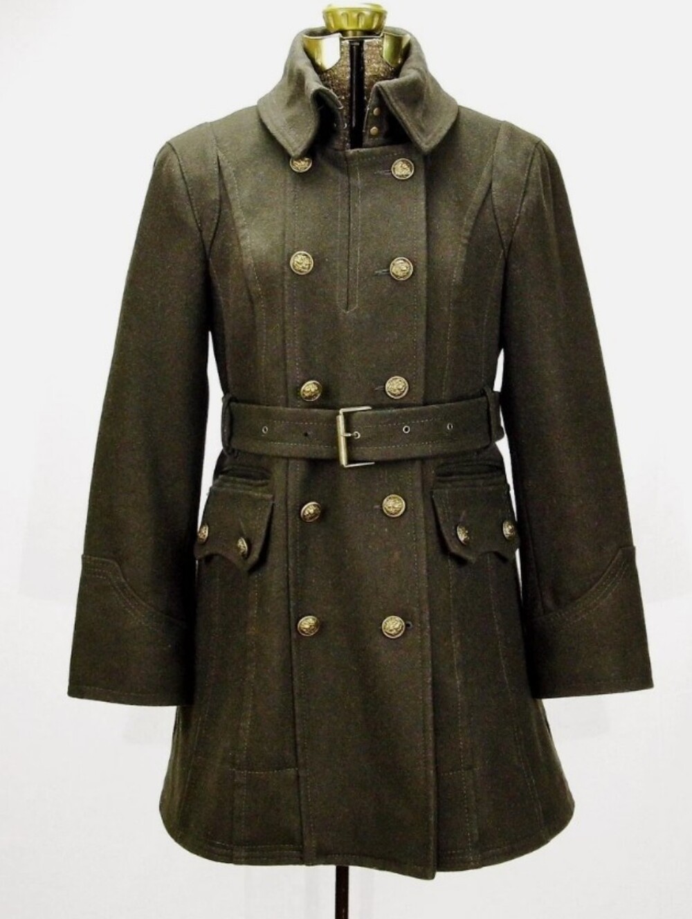 Worthington Wool Double-Breasted Pea Coat with Belt